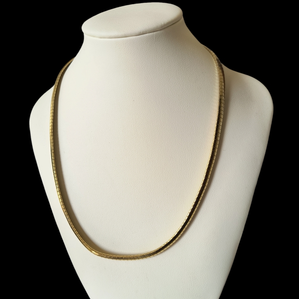 Milor Italy Gold Vermeil Over Sterling Silver Omega Chain Necklace 17 Inches